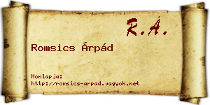 Romsics Árpád névjegykártya
